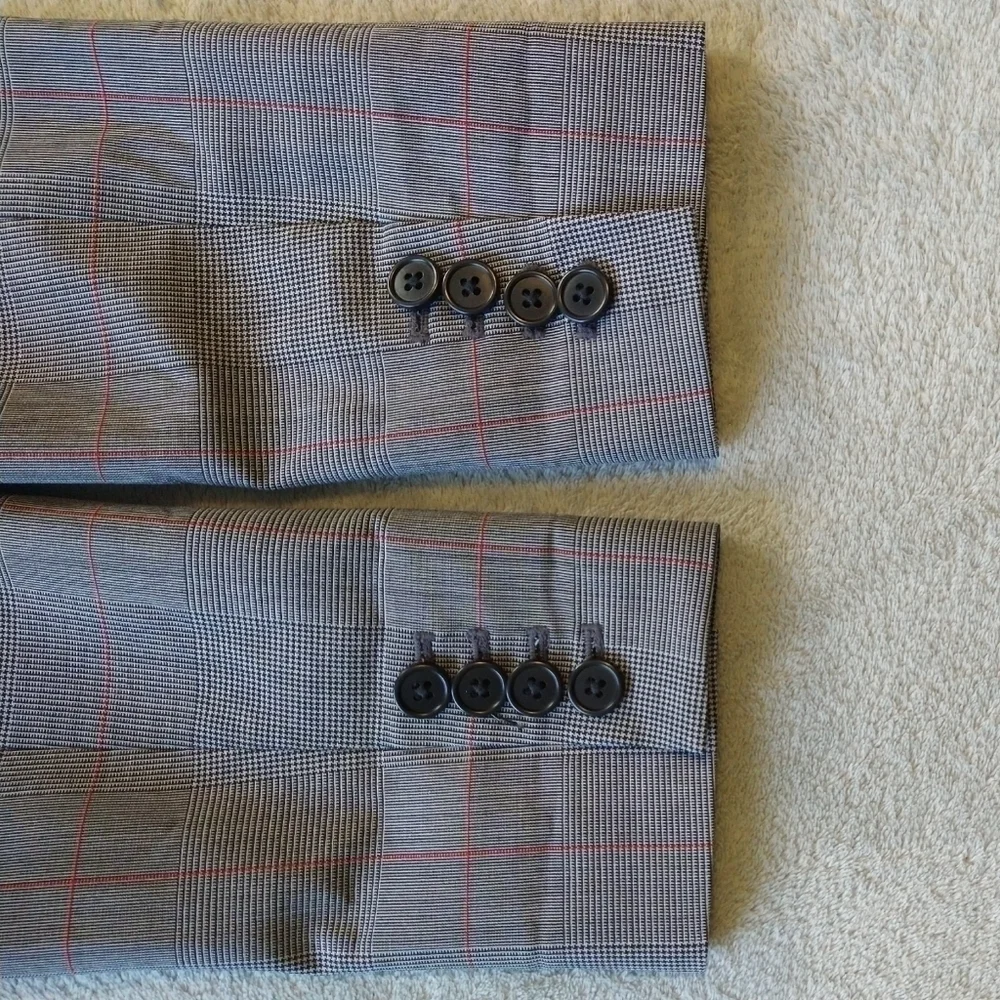 J. Crew Regent Wool Blend Gray Glen Plaid Blazer Mini-Houndstooth Preppy K3781